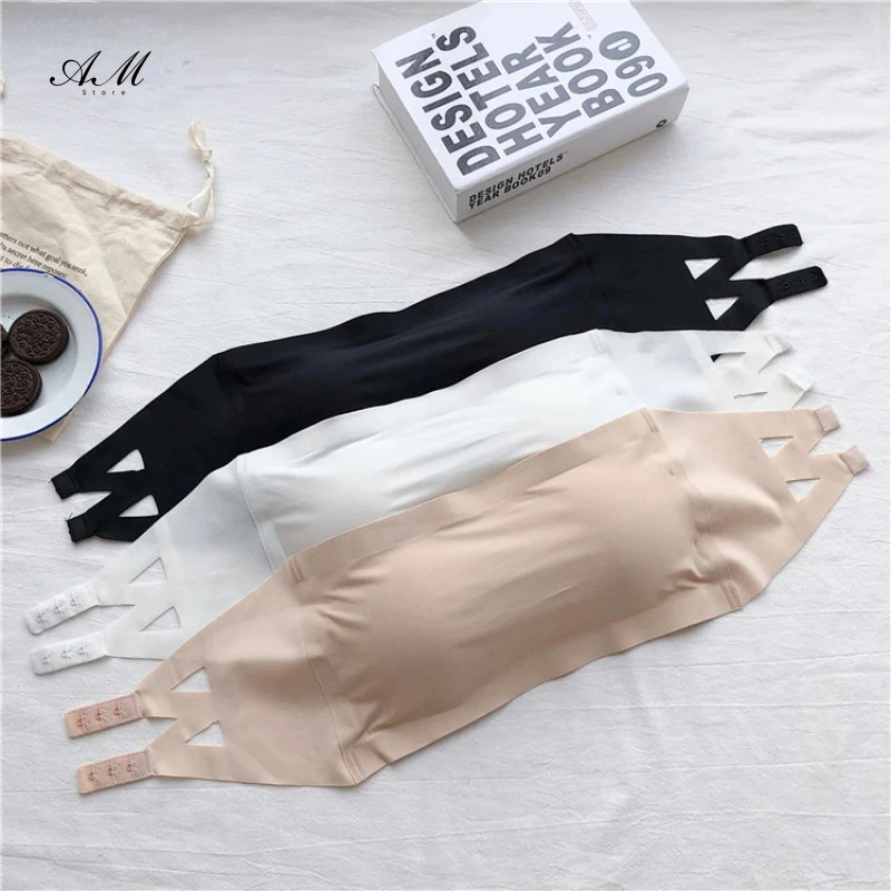 One Piece Seamless Tube Tops Bralette Women Invisible Push Up Bra Intimates Strapless Breathable Underwear Tube Bra