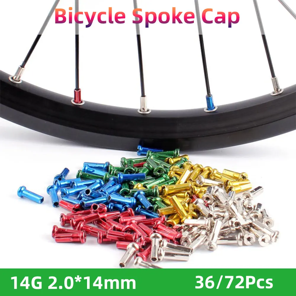 14G Bicycle Spoke Cap for 2mm 14mm Spoke MTB Road Bike 72pcs bike accessories bike spokes nipples