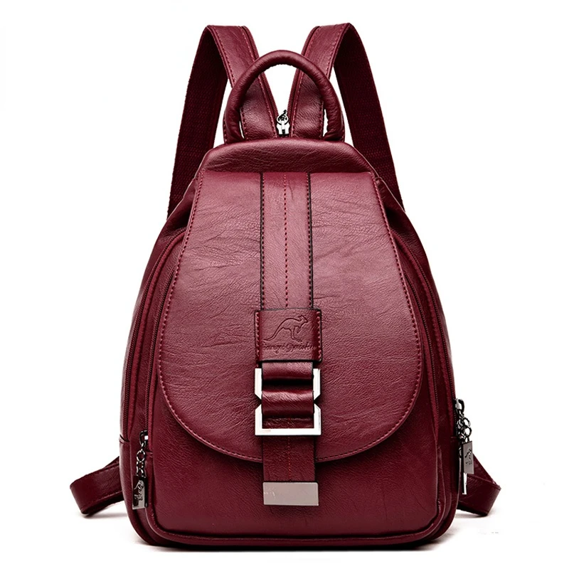 Designer Backpacks Women Leather Backpacks Female School Bag for Teenager Girls Travel Back Bag Retro Bagpack Sac A Dos Purses
