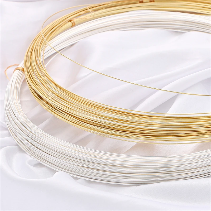 1 Meter Premium Brass Copper Wire - Gold/Silver Plated Beading Wire for Jewelry Crafting & DIY Projects