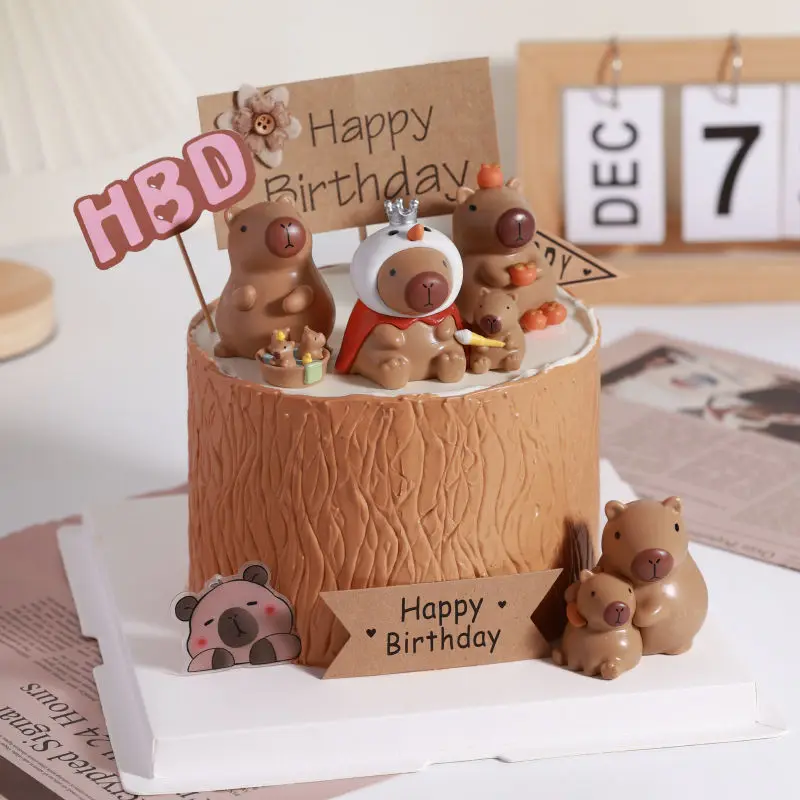 18 Mini-Capybara-Figuren Aus Harz – Niedliche Wasserschwein-Deko Für Kuchen, Party & DIY