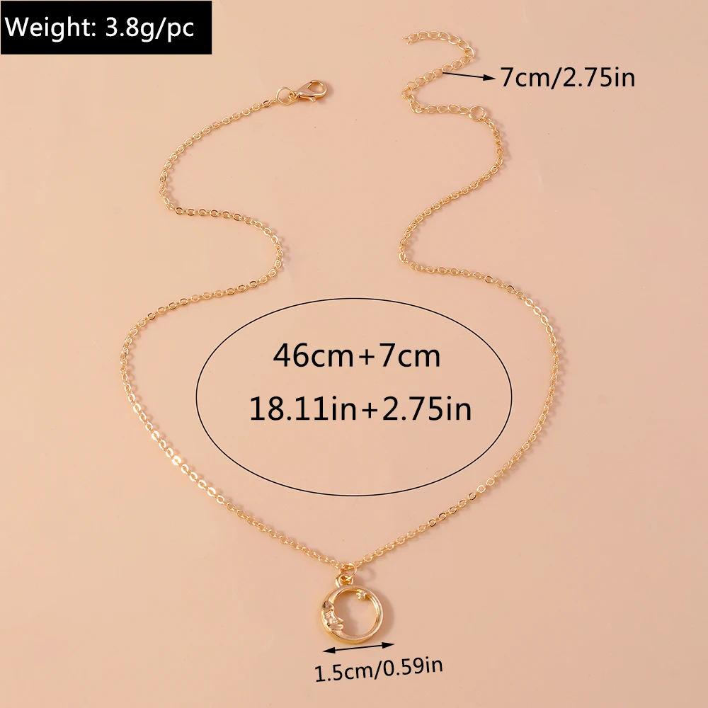 Aihua Mode Frauen Kristall Zirkon Cresent Mond Anhänger Halskette für Mädchen Partei Schmuck Einfache Ins Schlüsselbein Kette Halskette – Detail 19