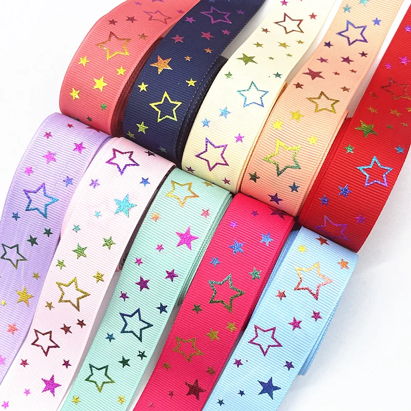 3yards 25mm Grosgrain Ribbon Gilding Stars for Christmas Wedding Decoration, Ribbon Decoration, Ribbon Supplies, Grosgrain Ribbon, Christmas Ribbon, Sewing Ribbon