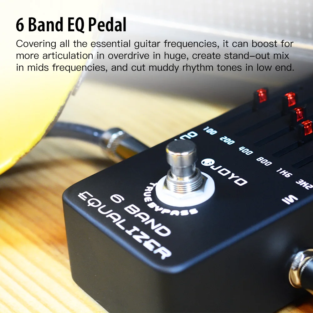 JF-11 6-Band EQ Pedal Provide ±18dB for Each Band with Frequency Bands 100Hz, 20