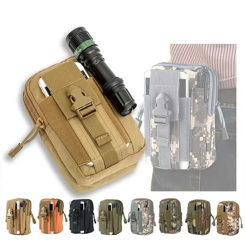 Small Molle Pouch Waist Pack Bag Phone Holder Outdoor Sport Hiking Camping Climbing Running Hunting Accessories EDC Tool Bags