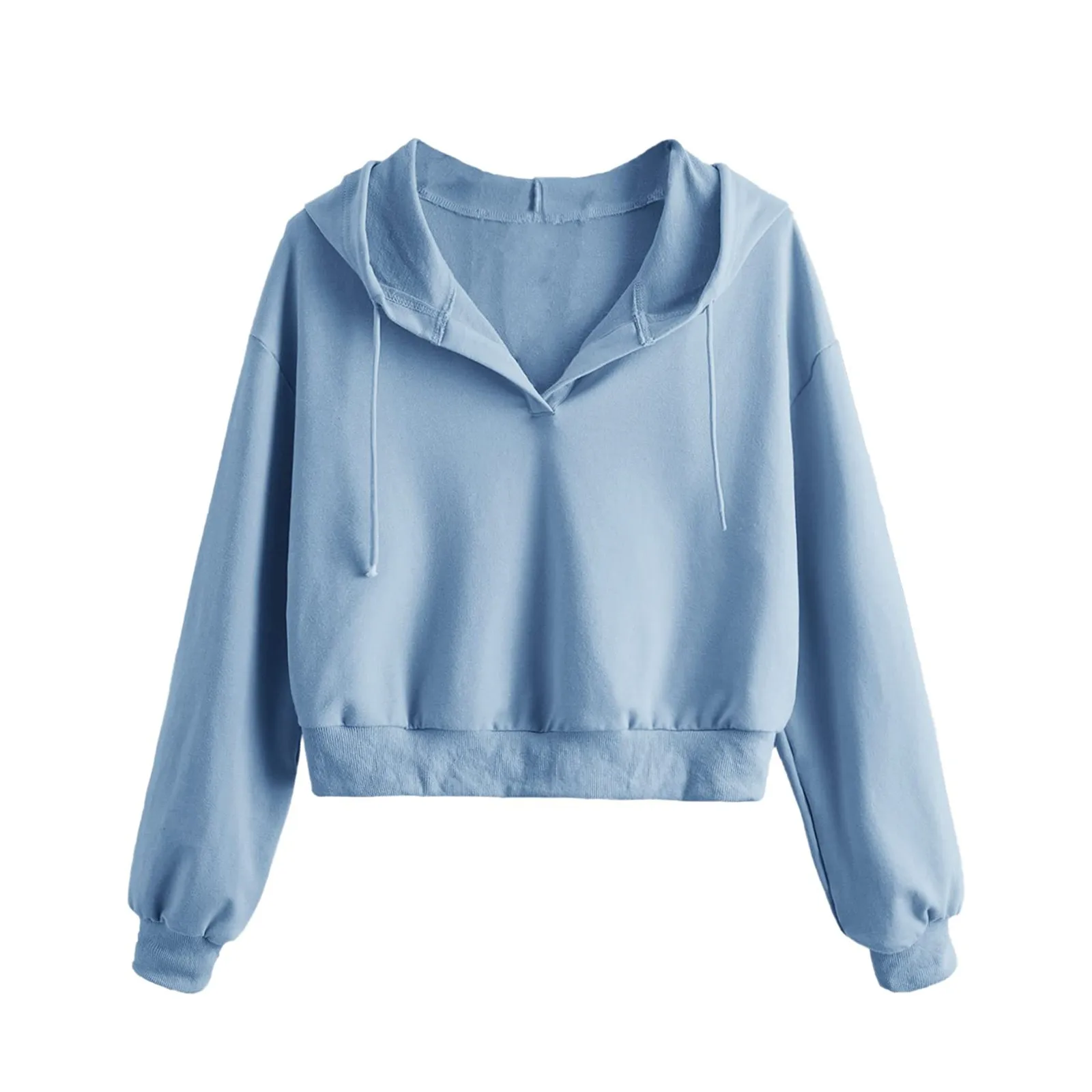 

Solid Color Hoodie Long Sleeve Hoodies Sweatershirt Korean Fashion Short Tops For Women Streetwear Pullover Women Clothing Tops