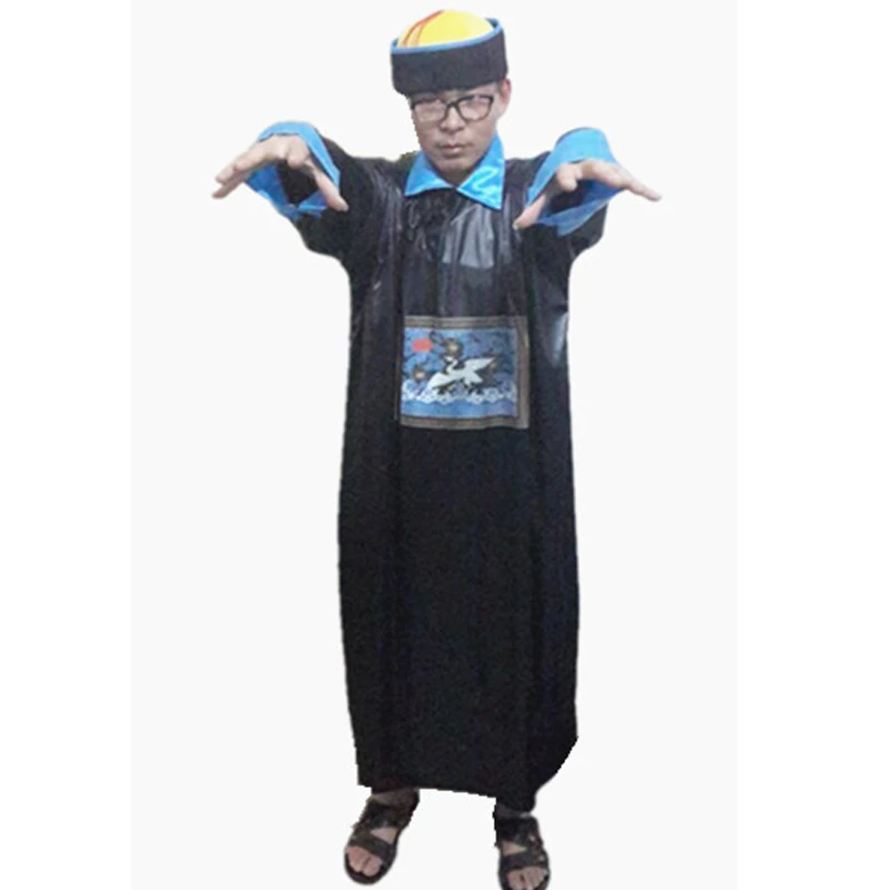 Halloween Cosplay Adult Chinese Qing Dynasty Zombie Scary Ghost Clothes Official Clothes Death Clothe Huangshan Taoist Costume