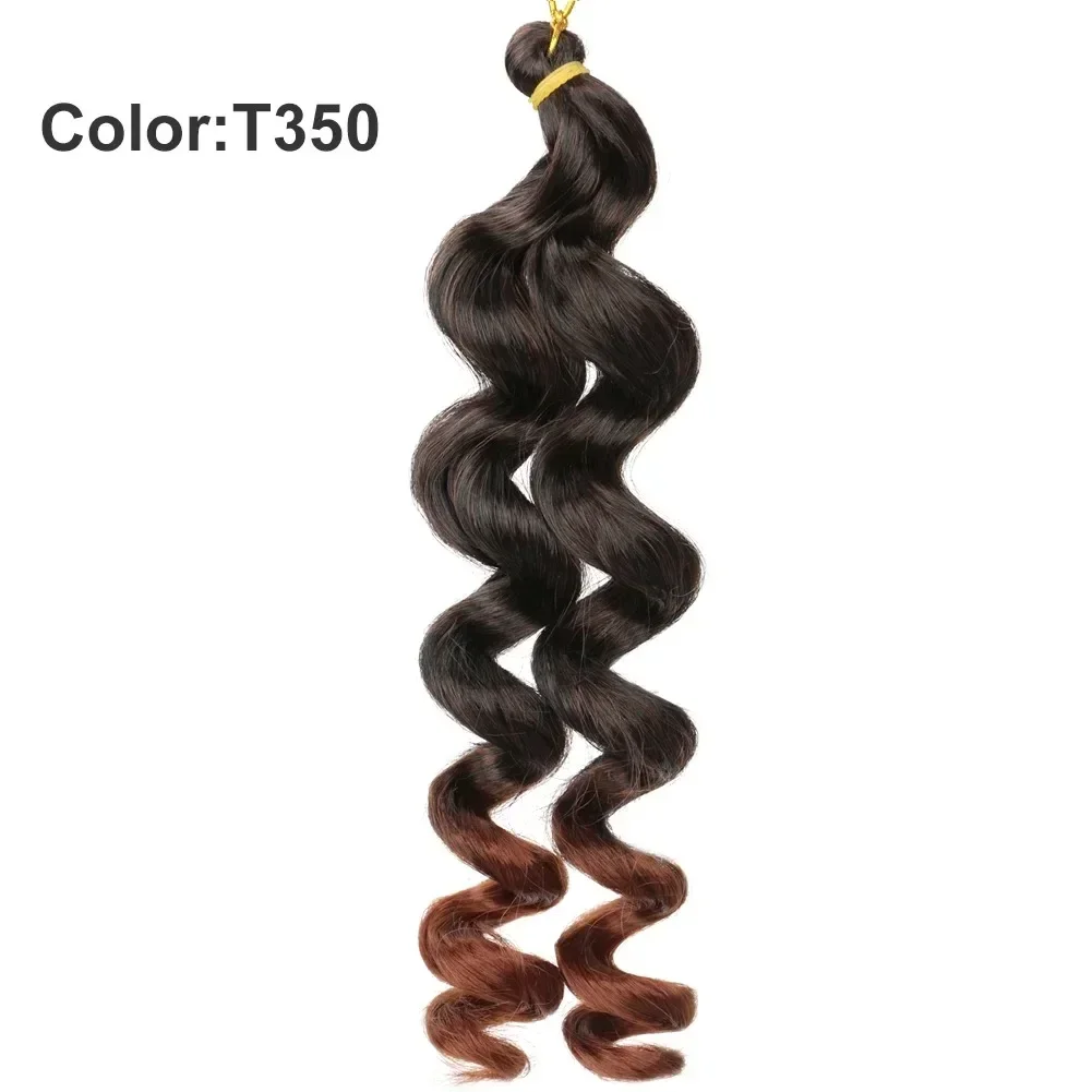 10 Inch Synthetic Loose Wave Crochet Hair French Loose Curled Body Wave Woven Hair Water Women's Wig Monochrome Mixed Color