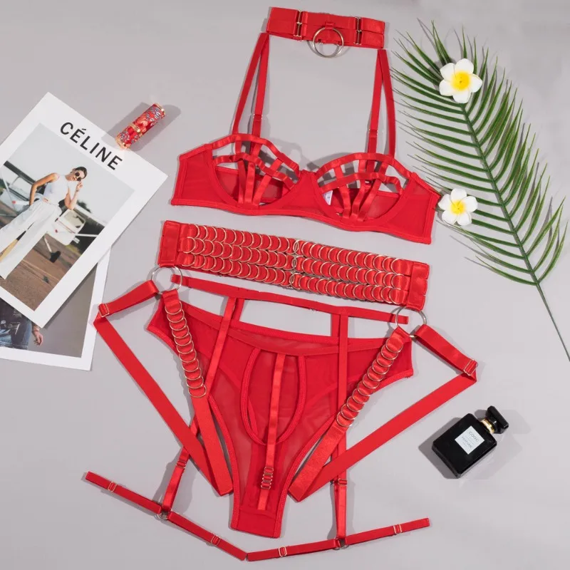 bold strap styling on lingerie set