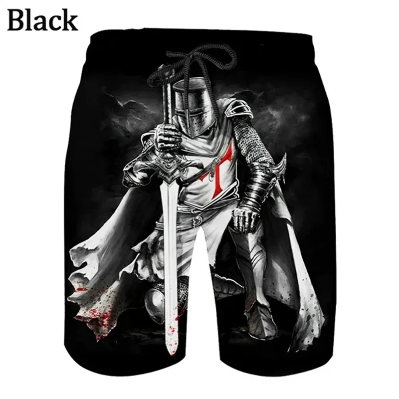New Arrival Knights Templar 3D Printed Men Fashion Personality Summer Quick-drying Ice Shorts Ropa De Hombre Kids Beach Shorts 3