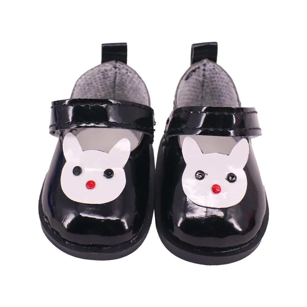 5Cm Black Doll Shoes Plush Boots Leather Shoes For 14.5Inch American Girl Doll,Nancy,Paola Reina,EXO Doll Our Generation Kid Toy 4
