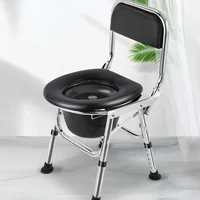 Portable Adult Toilet Booster for Elderly, Thickened Non-slip Commode Chair,Folding Toilet Household Solid Elderly Toilet Chairs 1