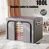 Large Capacity Clothes Storage Box Foldable Oxford Cloth Dustproof Storage Box with Zipper Wardrobe Organizer Household Items 1