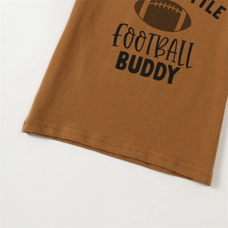

Toddler Football Outfit Crewneck Short Sleeve Shirt Top Drawstring Rugby Sweatpant Baby Boy Fall Clothes Boy