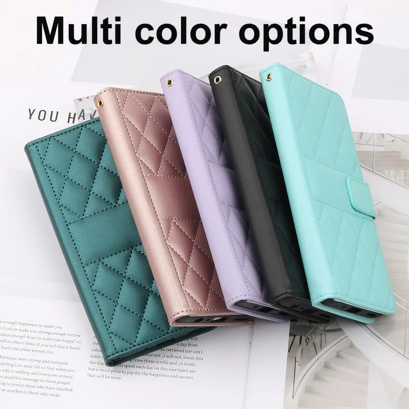 Compact Leather Wallet Phone Case with Fragrance Card Slot