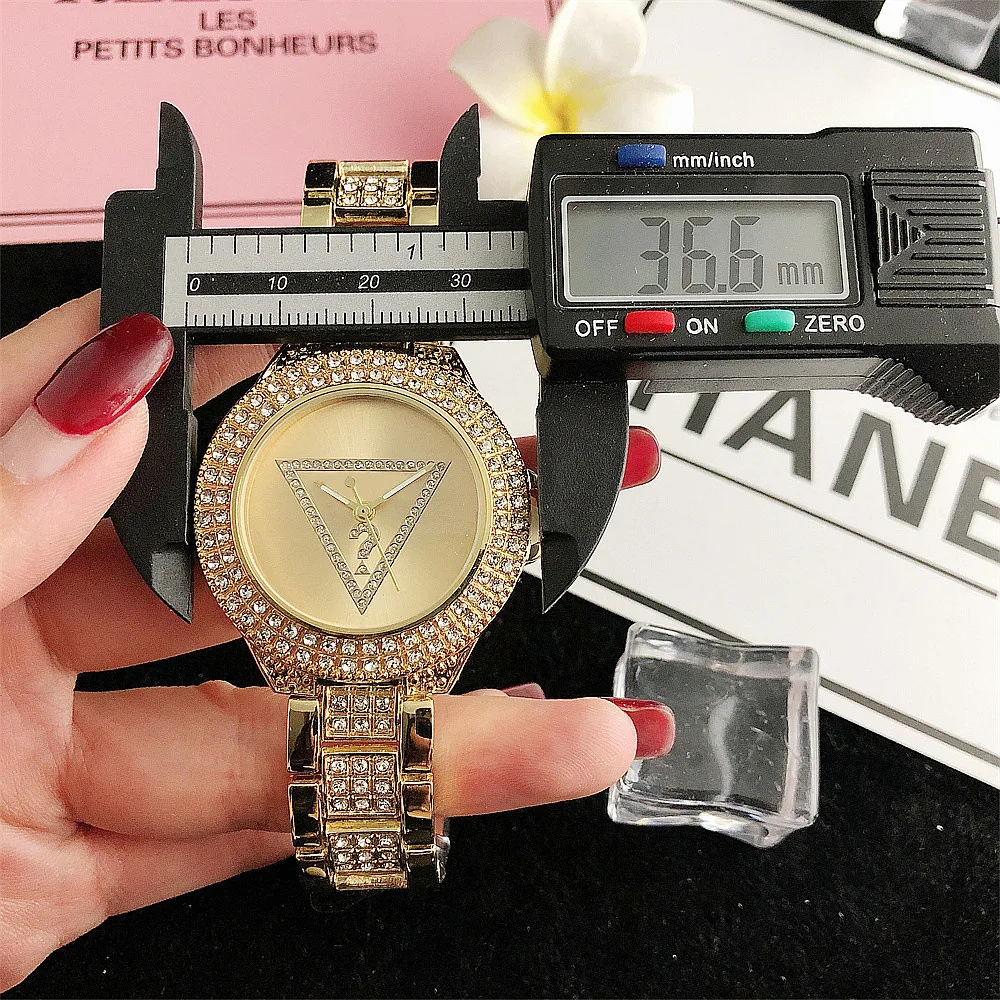 Alloy Steel Bar Inlaid Diamond Watch, Japanese Movement Watch, Fashionable Waterproof Watch, Quartz Watch, Korean Version Fashio