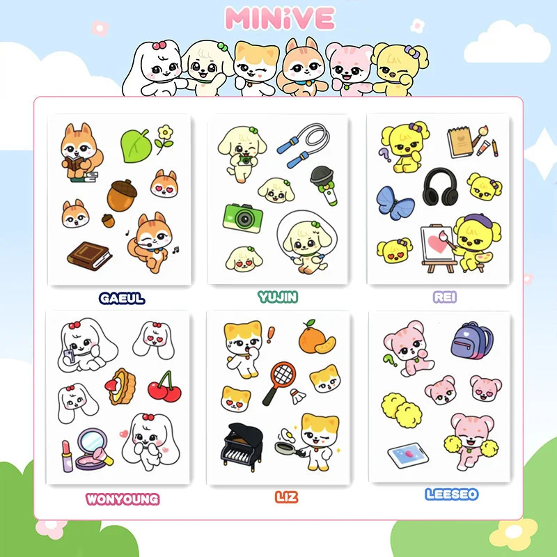 

Фонарики с ПВХ наклейками, прозрачные водонепроницаемые стикеры в виде справочника Чжан юаньинь Лиз кпоп, 1 лист/комплект