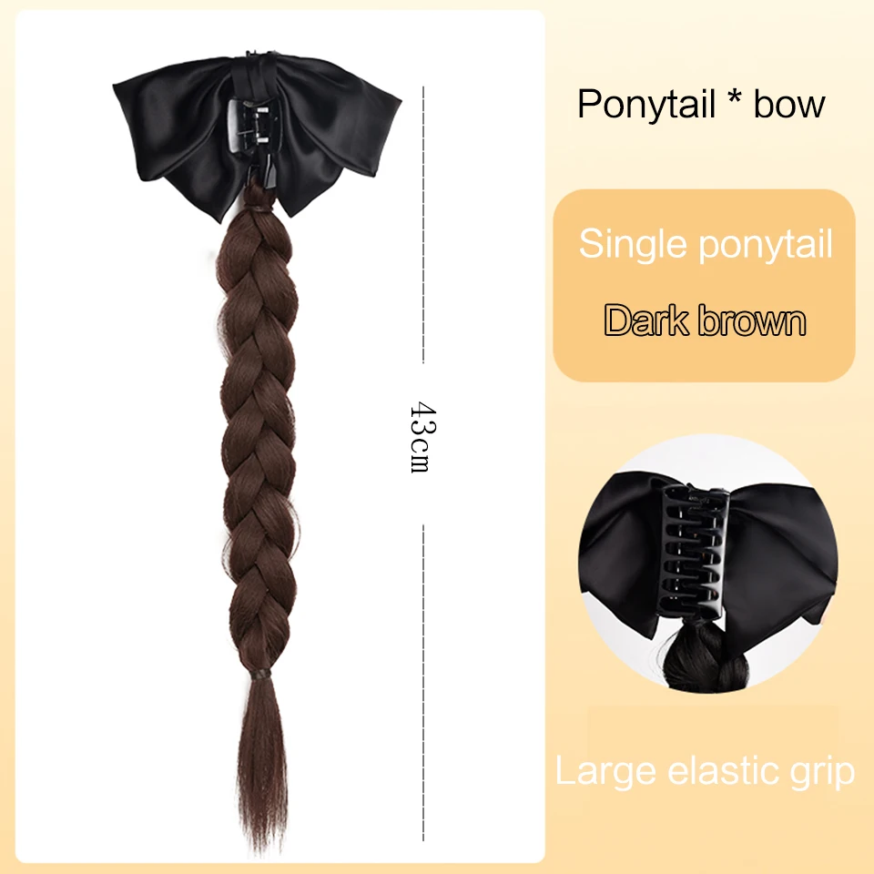 Clip-In Ponytail Hair Extension - Synthetic Braided Fishtail Plait With Jaw Claw Clip