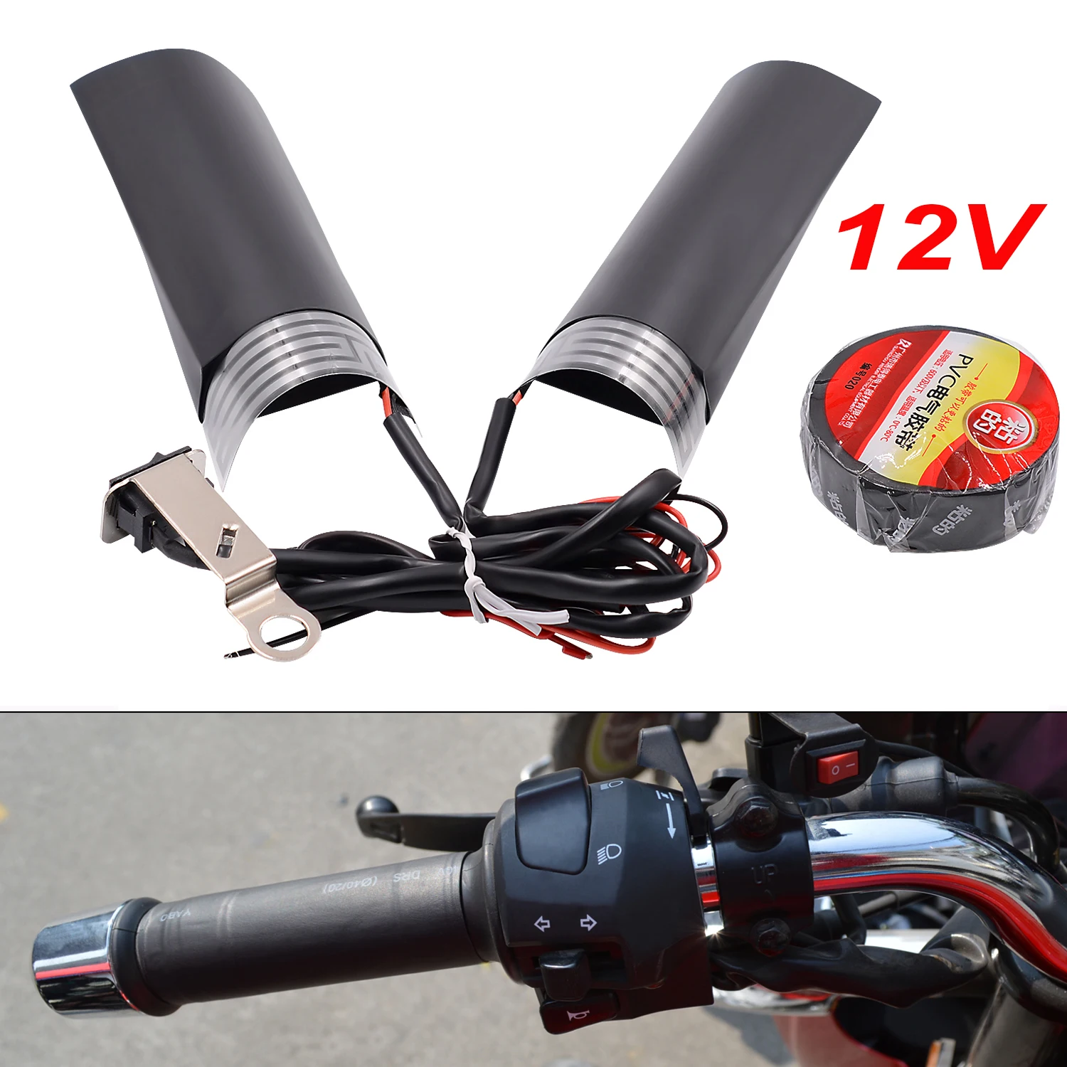 Manopole Riscaldate Per Moto E Scooter - 12V, Con Comando Acceleratore, Per Manubri 22mm, 4 Modalità Calore, Antiscivolo - Foto 6