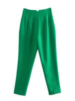 Willshela Women Fashion Straight Pants High Waist Front Zipper Trousers Vintage Full Length Female Chic Lady - Image 3