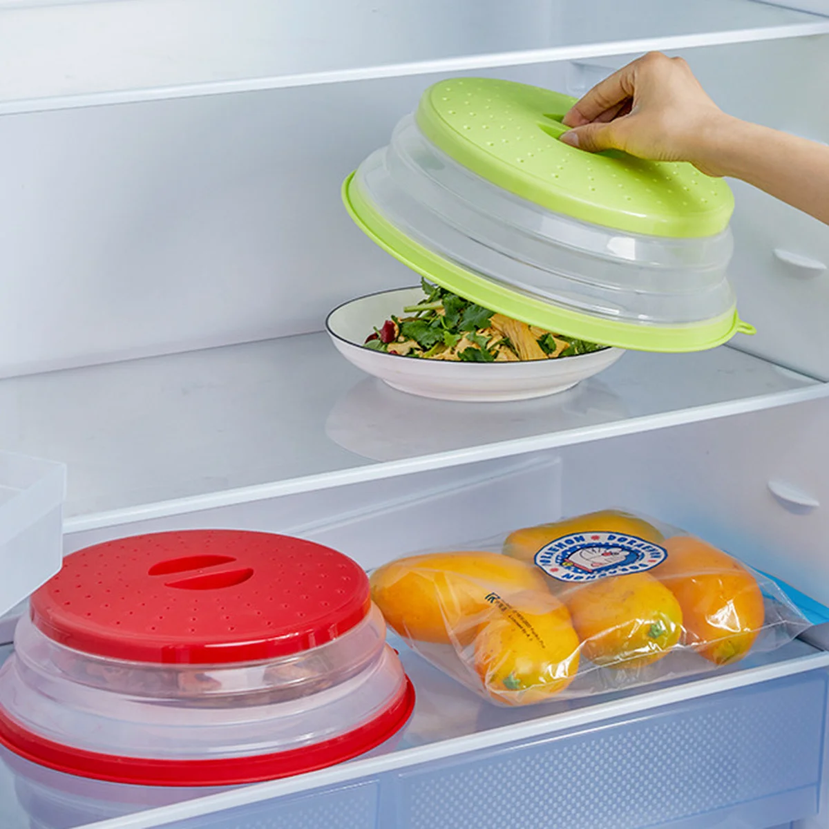 Microwave Splatter Cover Heating Folding Silicone Fresh-keeping Oil-proof Splash-proof with Hook Cooking Lid Silicone Covers Microwave Splatter Cover