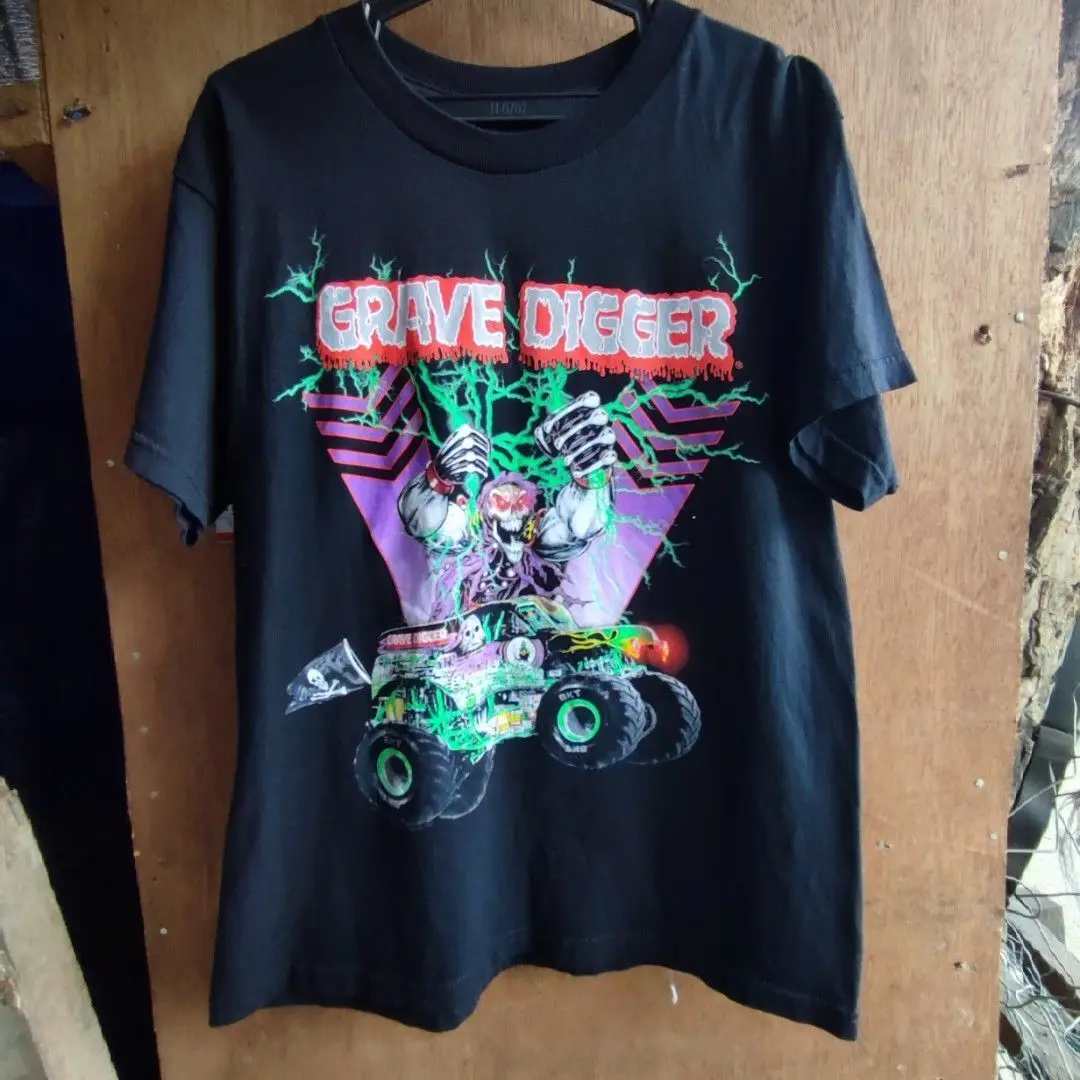 Camicia Grave Digger Camicia Nera Monster Truck Manica Corta An26464 Maniche Lunghe