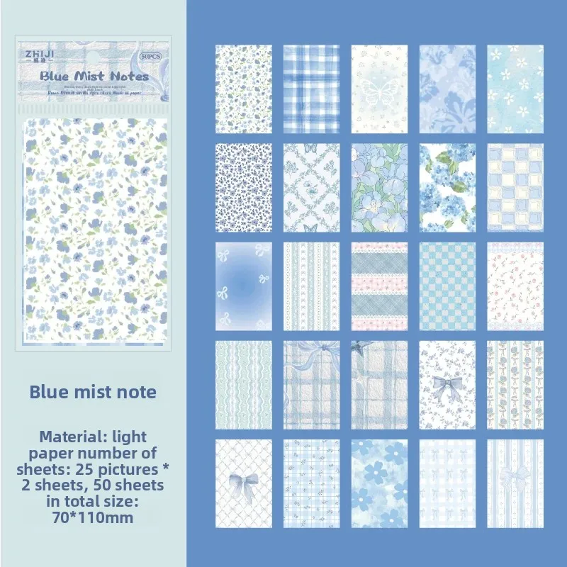 50-Piece Decorative Journaling and Scrapbooking Paper Set