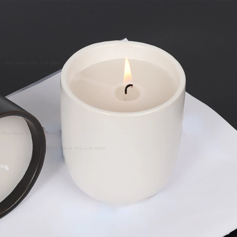 Concrete Candle Jar Silicone Mold DIY Round Succulent Flower Pot Plaster Epoxy Resin Storage Box Craft Molds Home Decor Supplies silicone mold