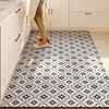 Kitchen Carpet Non-slip Large Pvc Waterproof Floor Mat Leather Oil-proof Foot Mats Black White Chessboard Home Decoration Rug 3