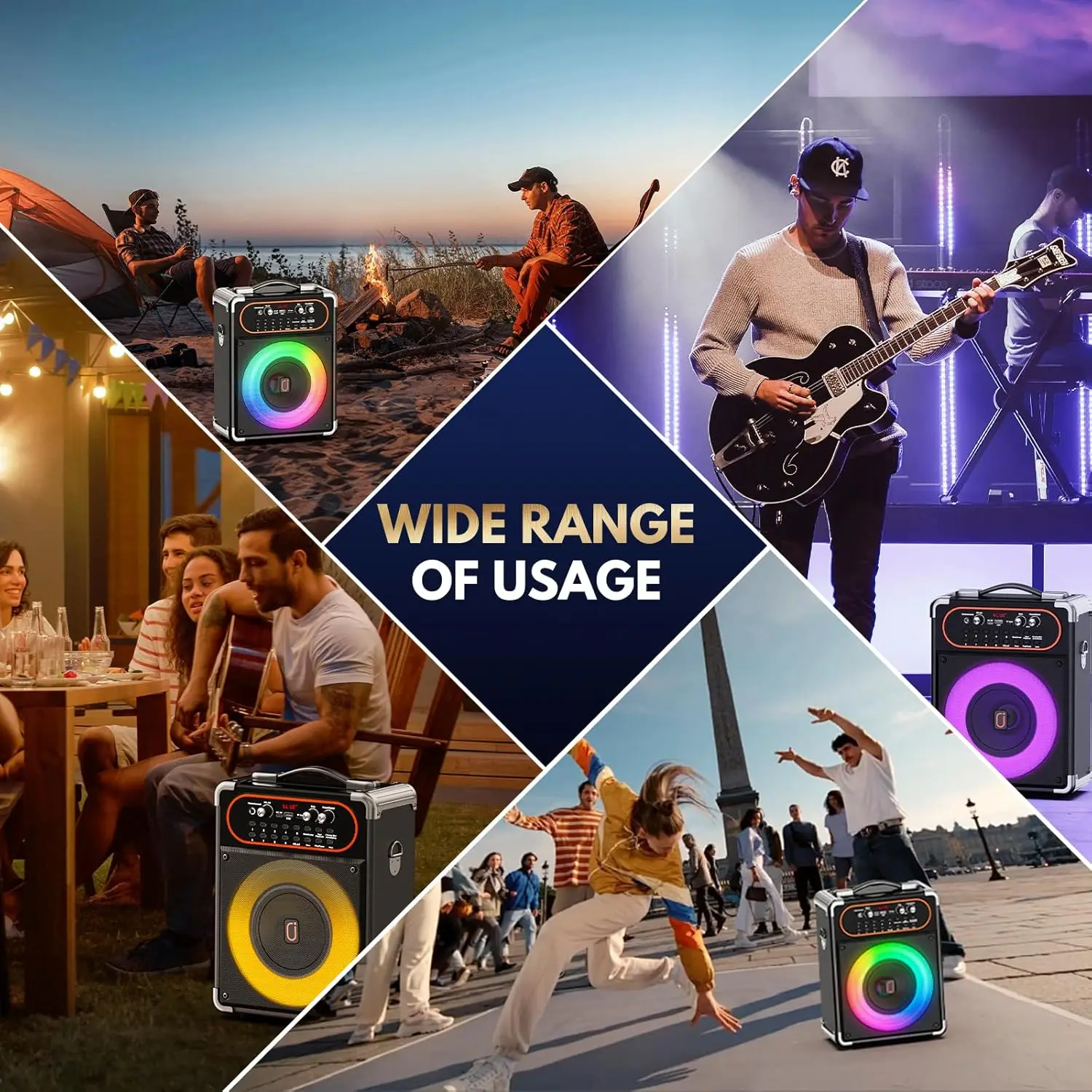 S68 Kara Ok with 2 Microphones, Portable Bluetooth 5.3 Kara Ok Speaker, Suitable for Outdoor Activities, Parties and Parties, Pa Systems, Adult Echo Adjustment, Supports Tv through Auxiliary Connection
