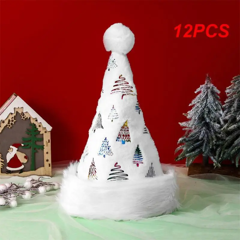 

12PCS Santa Hat High Quality Eye-catching Color High Quality Material Unique Design Suitable For Christmas Party
