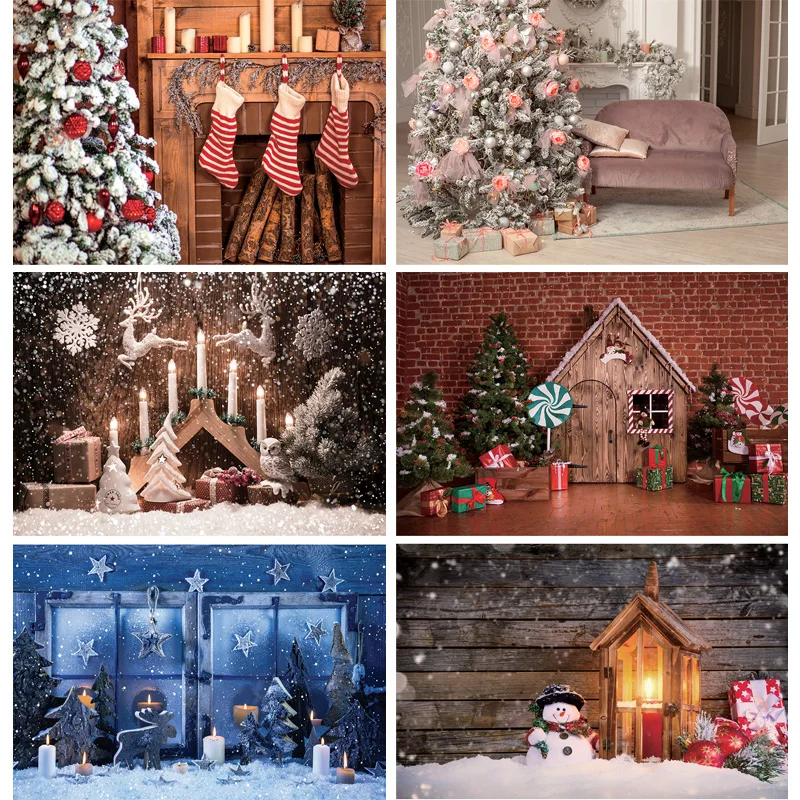 

Christmas Theme Photography Background Snowman Christmas tree Children Portrait Backdrops For Photo Studio Props 2197 DHT-02