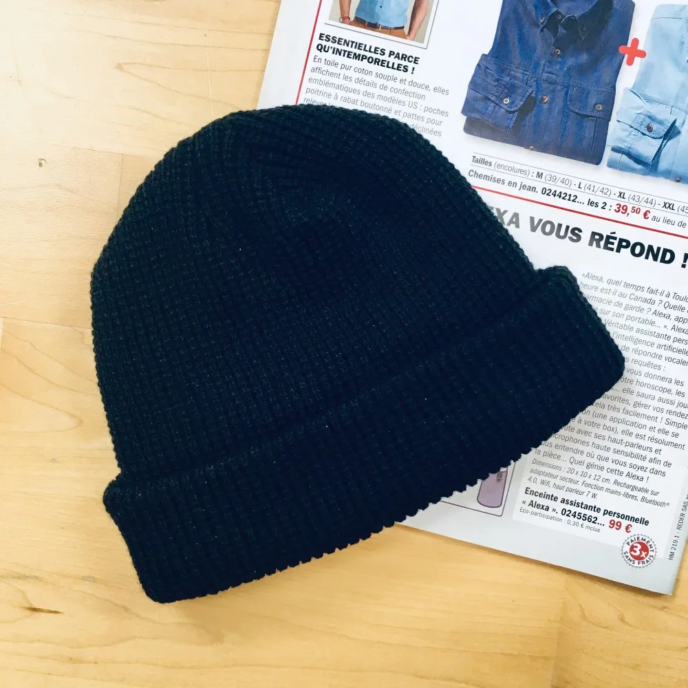 Heißer Verkauf Beanie Hut Unisex Sailor Stil Herbst Beanie Rippen Gestrickte Hüte Für Männer Frauen Kurze Melone Winter Hut – Detail 16