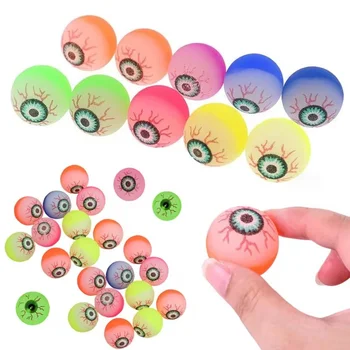 6 Pcs Exploding Eyes Bouncy Ball Assorted Halloween Ball Prom Gifts Elasticity Colorful Bouncy Rubber Jumping Ball Toy Gift 1