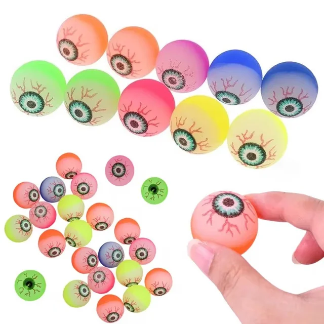 6 Pcs Exploding Eyes Bouncy Ball Assorted Halloween Ball Prom Gifts Elasticity Colorful Bouncy Rubber Jumping Ball Toy Gift 1