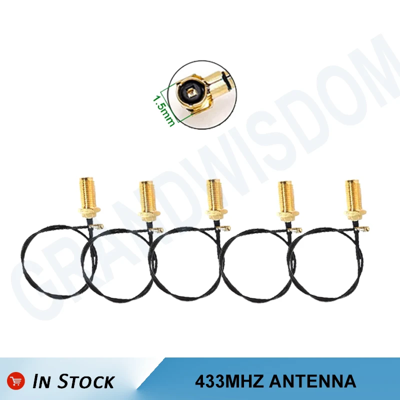 GWS 433MHz 안테나 8cm 3dBi SMA Male 로라 안테나 21cm RP-SMA - UFL 변환 어댑터 LoRaWAN 메쉬태스틱 네트워크용 RG0.8 피그테일 px4 케이블