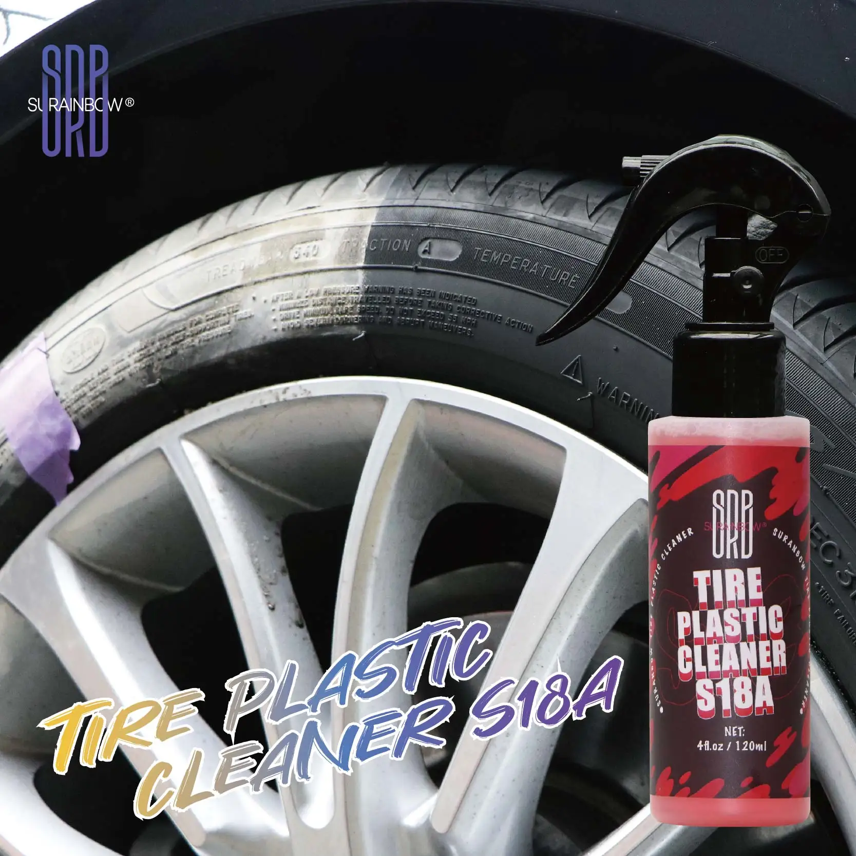 Tire Cleaner-Deep Clean Easily Removes Tire Dirt, Oil, Grime and more Safe for All Tires For Cars, Trucks, Motorcycles