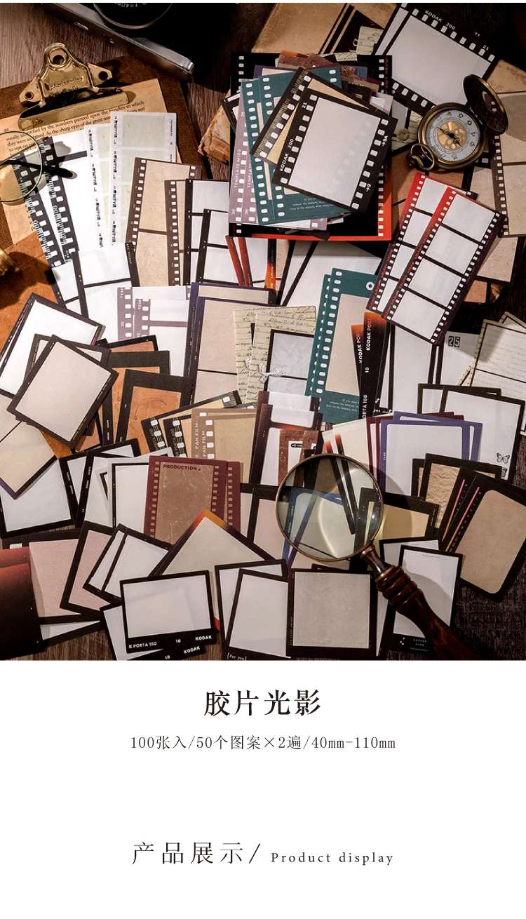 100 Stück/Packung kreative Notiz blöcke Set DIY Scrap booking Schul bedarf Collage Briefpapier Junk Journal Vintage Notizen Papier – Detail 7