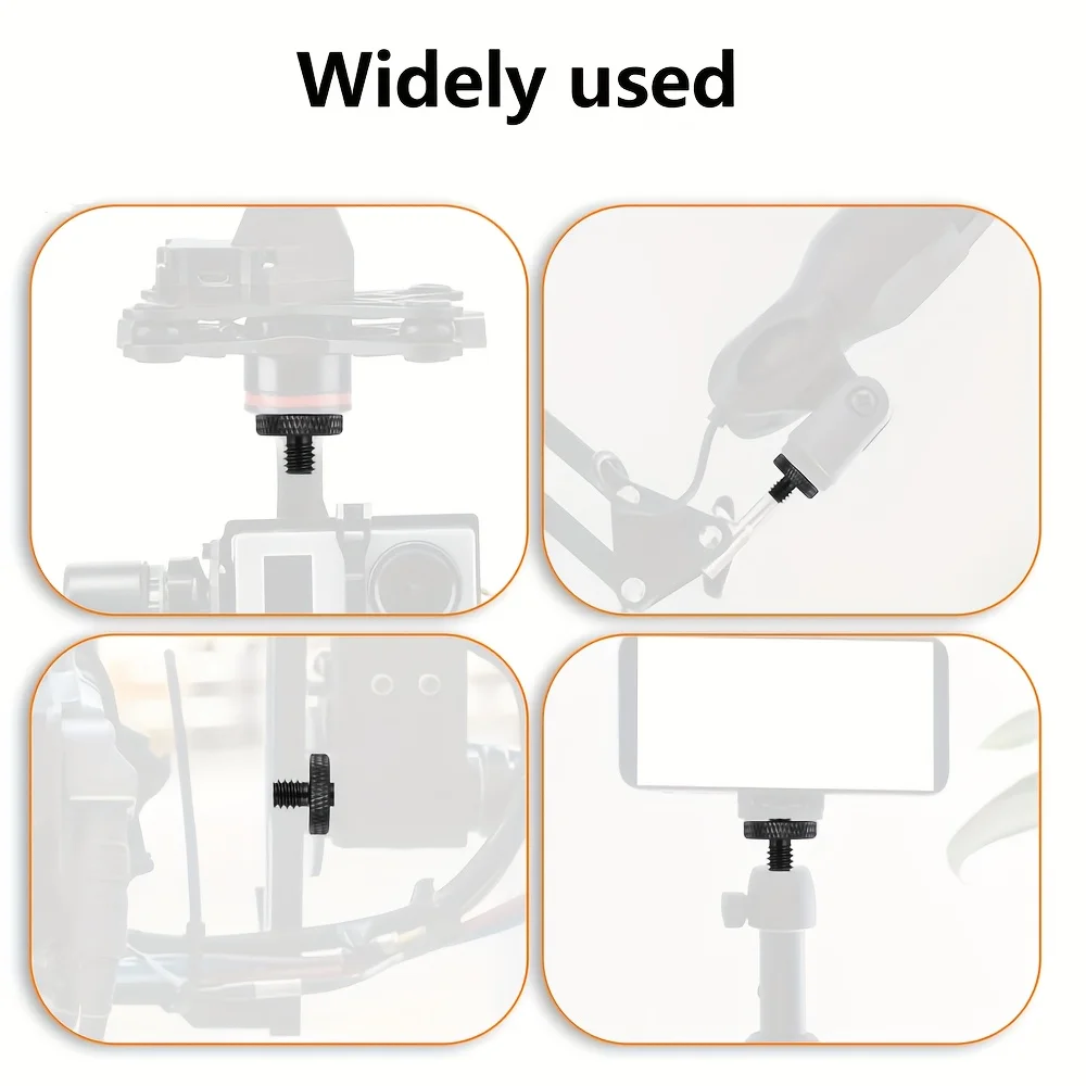 1/4" Male to 1/4" Male Threaded Tripod Screw Adapter Double Head Stud Standard Mounting Thread Converter for Camera Tripod Mic