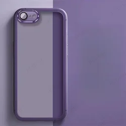 Enhanced Clear Silicone Phone Case with Camera Lens Protection - iPhone SE 2024 (Purple)