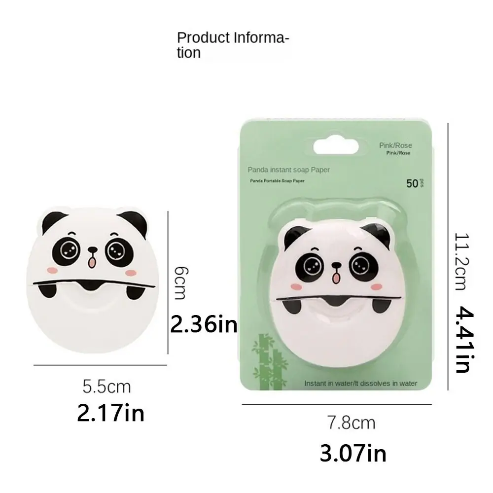 Panda Shape Paper Soap Box-packed Boxed Soap Scented Slice Soap Tablets Foaming Fragrant Tablets Cleaning Soaps Outdoor Travel