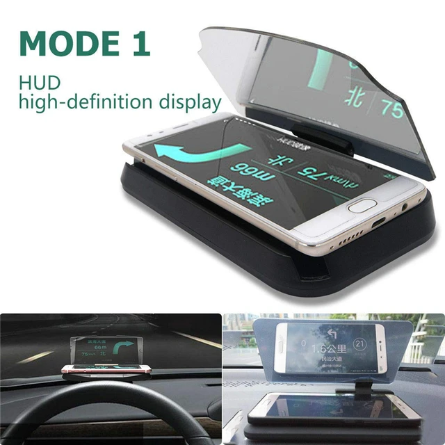 Doolland Support pour téléphone portable HUD avec affichage tête haute pour  voiture : : High-Tech