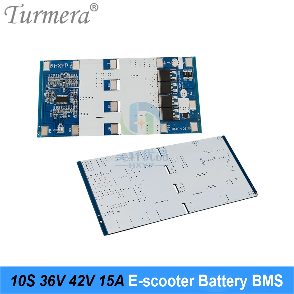 

Turmera 10S 36V 15A BMS 42V Lithium Battery Protection Board with 100K PTC Use in 18650 21700 Electric Bike or E-Scooter Battery