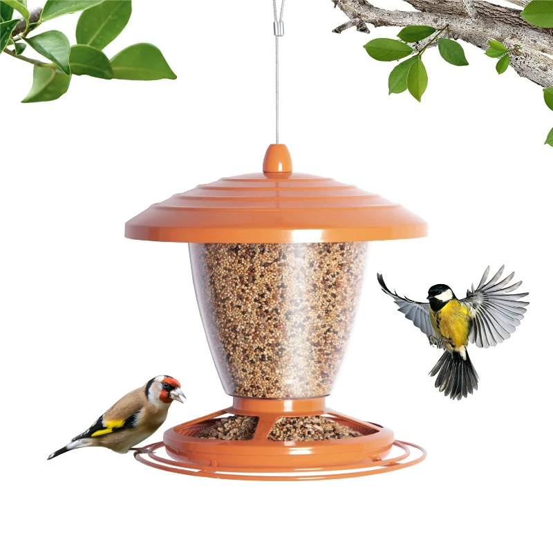 Outdoor Hanging Metal Bird Feeder, Courtyard Garden Automatic Wild Bird