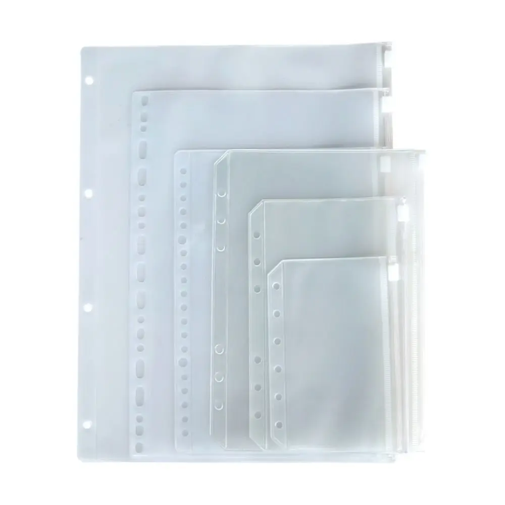 PVC 루즈리프 노트북 내부 가방 프로스트 A4/A5/A6/A7/B5 바인더 보관 포켓 방수 루즈리프 지퍼 가방 선물
