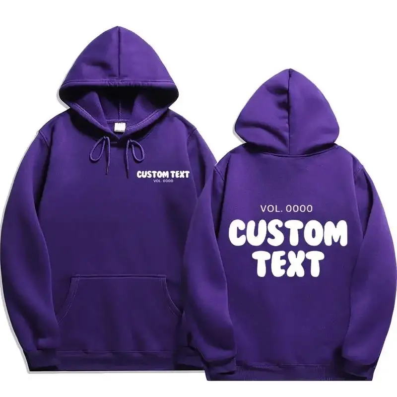2024 Custom Text Hoodie Men Fashion Sweatshirt Cool casual Harajuku Street wear pullover hooded streetwear 3