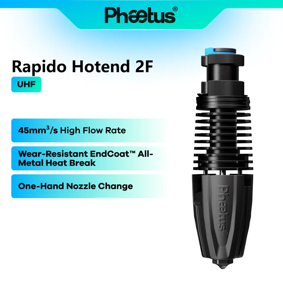 Phaetus Newest Rapido 2F 2UHF 2HF Hotend Fit For DDG CW2 VzBoT Voron Dragon Hotend With PT1000/104NT V6 Hardened Steel Nozzle image 1