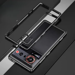 Premium Metal Frame Phone Case with Lens Protection and Heat Dissipation Features for Nubia Z80 Ultra (Black)