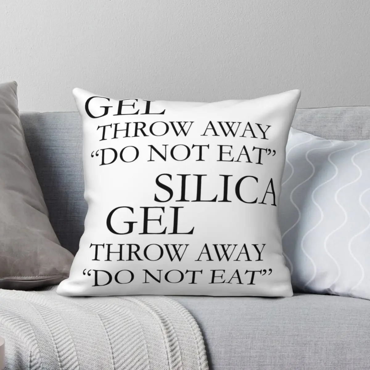 

Silica Gel Do Not Eat Square Pillowcase Polyester Linen Velvet Creative Zip Decor Throw Pillow Case Home Cushion Cover 18"