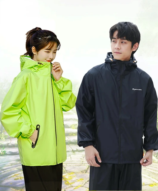 Poncho Impermeable de doble capa para hombre y mujer, chaqueta Impermeable  para montar en el exterior, ropa de lluvia, traje de pantalón - AliExpress